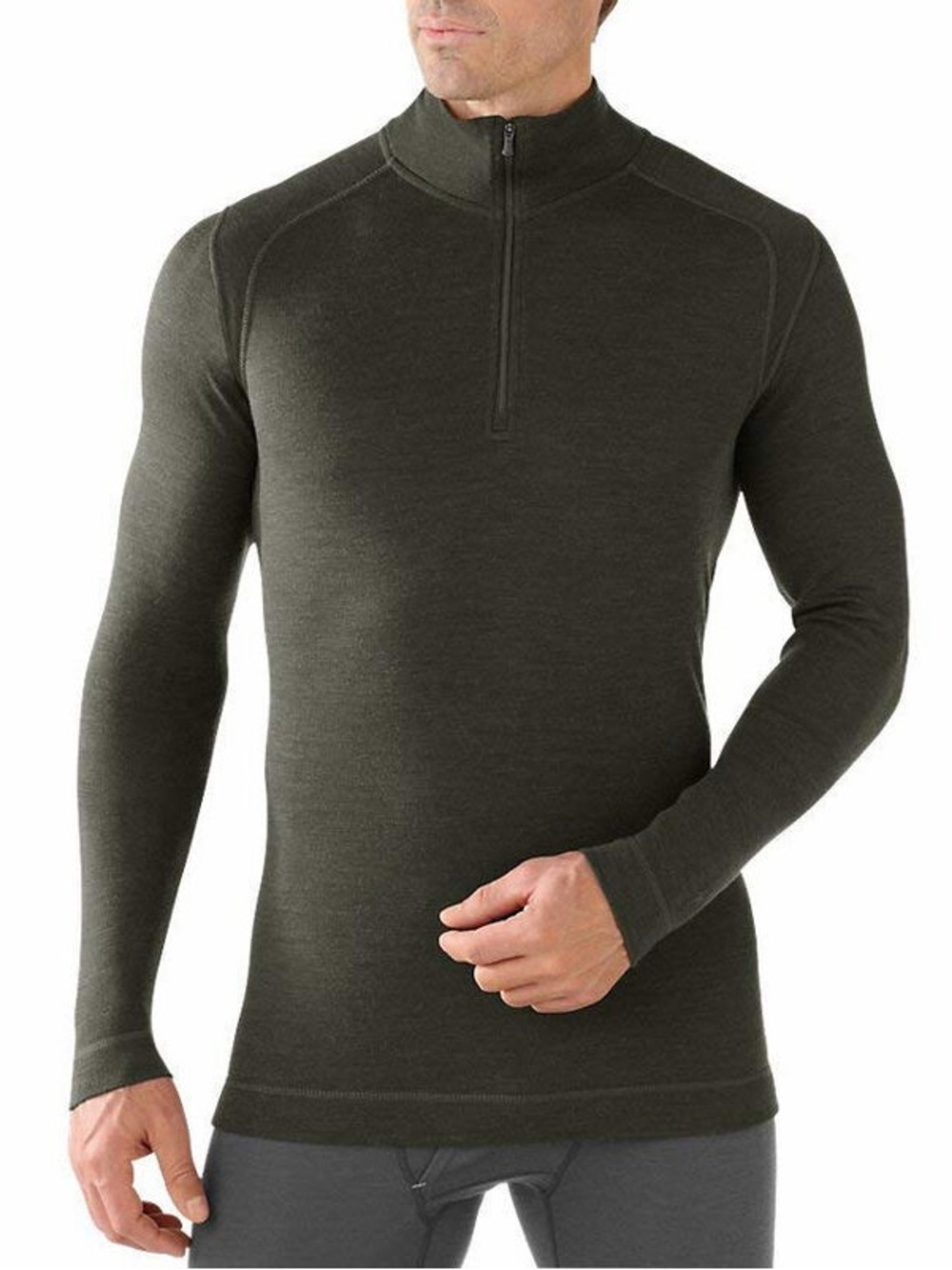 Smartwool NTS Merino 250 Quarter Zip Pullover in Green, FLAWED, size Large